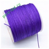 Фиолетовый цвет. Нейлоновый шнур/нить из полеэстера 0.8 мм. Для бисера, макраме, плетения. 100м/кат