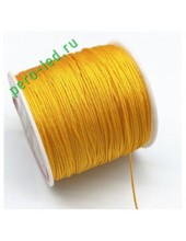 Желто-оранж цвет. Нейлоновый шнур/нить из полеэстера 0.8 мм. Для бисера, макраме, плетения. 100м/кат