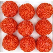 Оранжевый цвет. Розы шарики в коробочке  350 гр