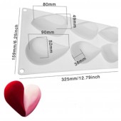 3D Силиконовая форма для мыла. Сердечки 100 гр. № 46