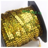 Золото хамелеон  цвет.  Пайетки на бобине.  6 мм  90м