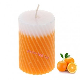 5х5х7.5 см Апельсин. Свеча ароматическая столбик. Гофрированная. 