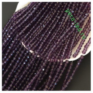 Фиолетовый прозрачный цвет. Круглые граненые бусины. OlingArt  4 мм. 150 шт+/-5 шт. #29
