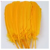 1 шт. Желто-оранжевый цвет. Гусиное перо 25-30 см