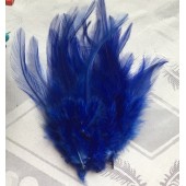 20 шт. Синий цвет. Перья петуха 5-10 см. Цветные перья