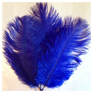  1 шт. Синий цвет. Перо страуса 15-20 см