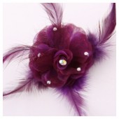 НН-5. Фиолетовый цвет. Заколки с перьями птиц и броши