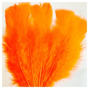 20 шт. Оранжевый цвет. Перо Индейки 5-8 см