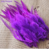 20 шт. Фиолетовый цвет. Перья петуха. Цветное 12-16 см