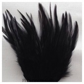 20 шт. Черный цвет. Перья петуха 5-10 см. Цветные перья