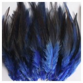 20 шт. Темно-синий цвет. Перья петуха 5-10 см. Цветные перья