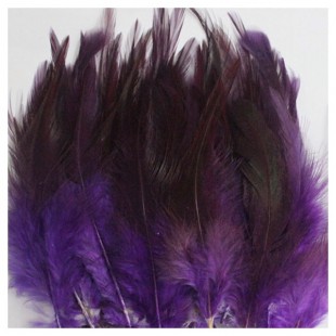 20 шт. Фиолетовый цвет. Перья петуха 5-10 см. Цветные перья