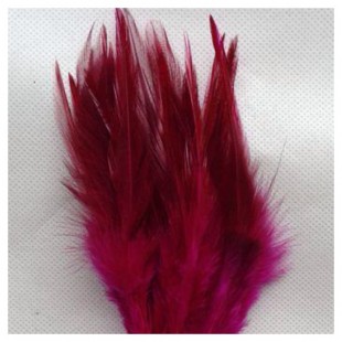 20 шт. Бордо цвет. Перья петуха 5-10 см. Цветные перья