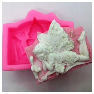 3D Силиконовая форма для мыла. Фея с цветком. 80 гр. № 13