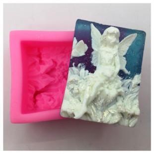 3D Силиконовая форма для мыла. Фея в лилиях. 90 гр. № 19